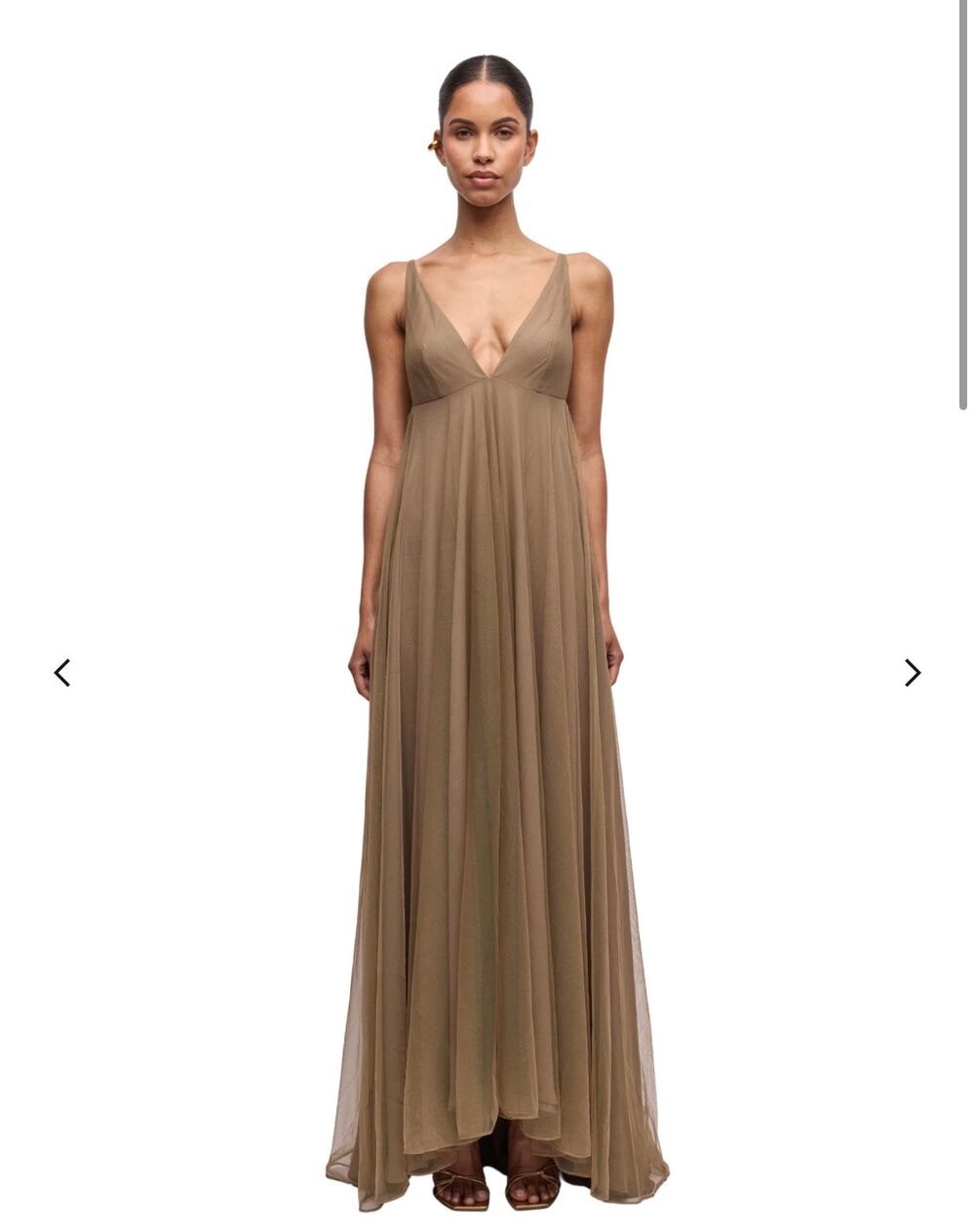 Ronny Kobo Chrissina Plunging Tulle Gown Size Medium